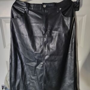 Universal Thread Faux Leather Pencil Skirt - Black,  sz 17